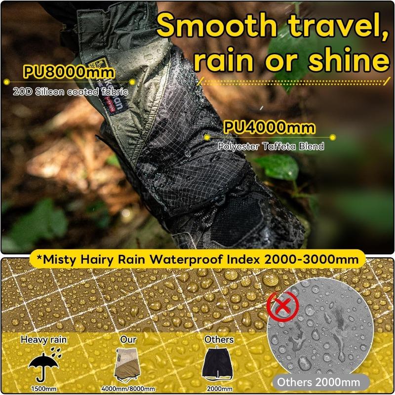 Hiking Gaiters Waterproof Lightweight Breathable Outdoor Leg Protection for Camping Skiing Snow Sand Mountain Trekking Durable