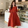 Vestido de Verano para Mujer Talla Grande Boho Manga Corta Cuello Redondo Suelto Largo Casual Fluido Playa Vestido Línea A