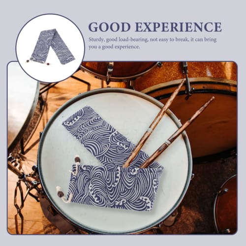 ibasenice Drumstick Case, Stylish and Cute Drawstring Pouch, Drumstick Storage, Japanese Wave Design, Compact