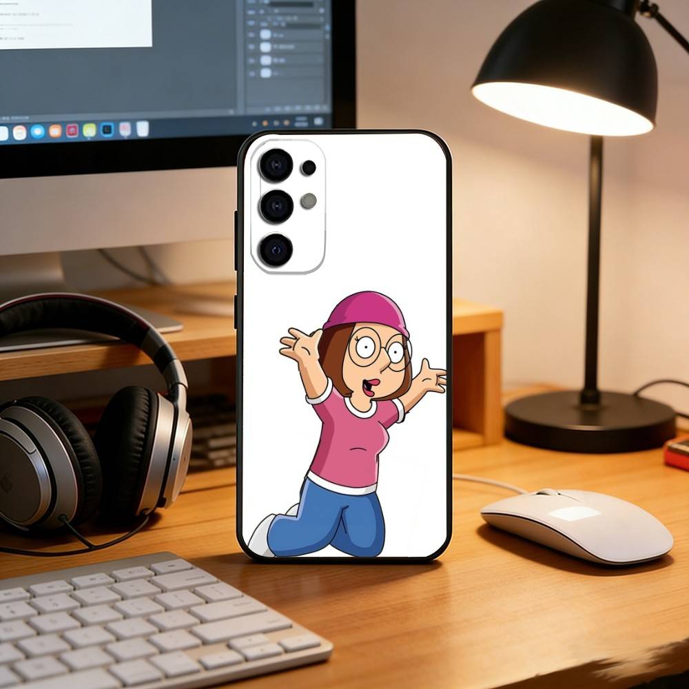 Cute cartoon Unlucky Meg Phone Case For Samsung S25,S24,S21,S22,S23,S30,Ultra,S20,Plus,Fe,Soft Silicone Black Cover
