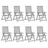 Maison Exclusive - Chaises inclinables de jardin et coussins lot de 8 Gris Acacia