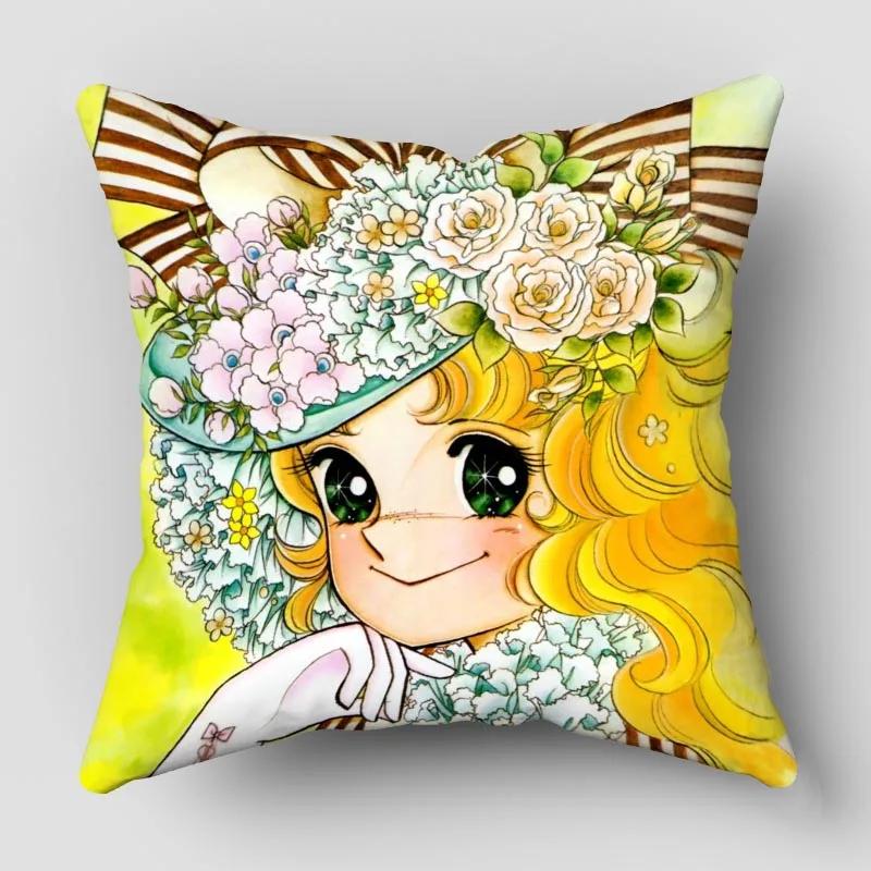 Candy New Anime Pillow Cover Bedroom Home Office Decorative Pillowcase Square Zipper Pillow Cases Satin Fabric No Fade 10.16WJY