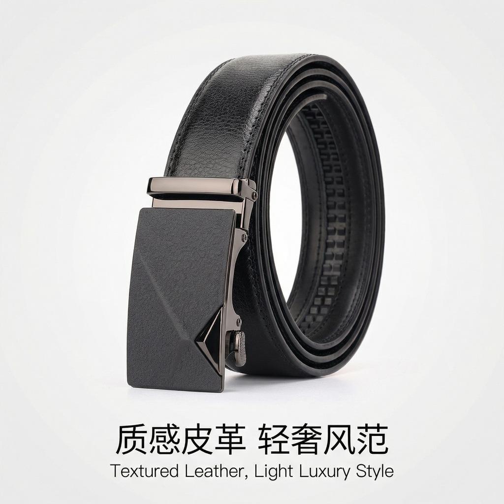 Men'S Belt Cowhide Automatic Buckle Casual High-End Leather Belt Men'S New Middle-Aged And Young Business Versatile Belt
