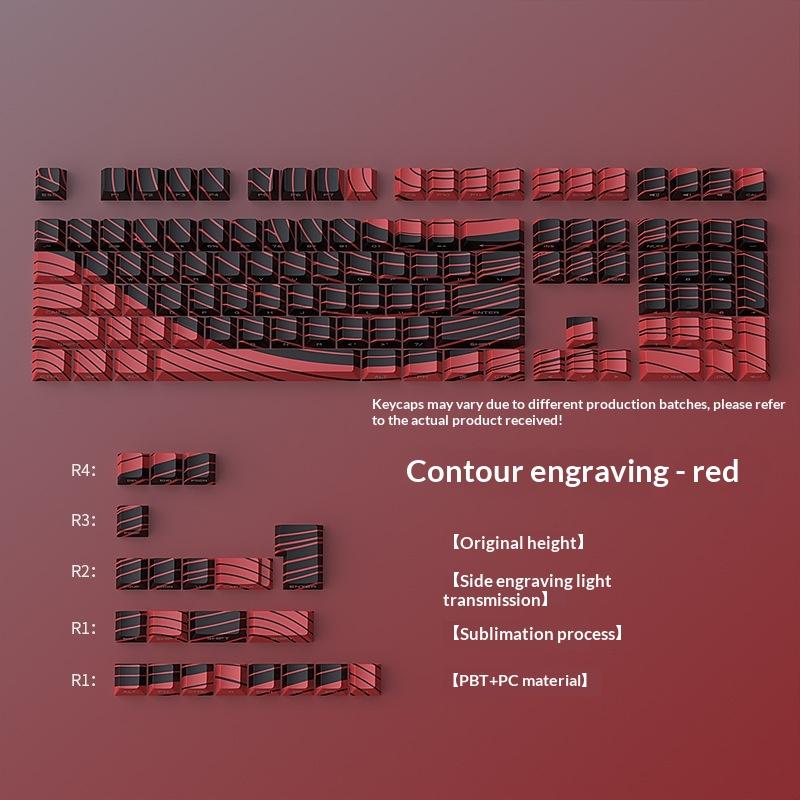 Tasti Topografici Linee di Contorno Traslucide Pbt Profilo Cherry Stampa Laterale Retroilluminati Per Tastiera Meccanica Mx Gamer