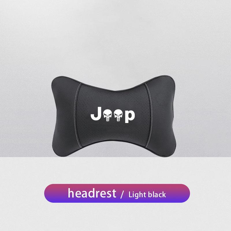 Car Seat Headrest Auto Logo Neck Pillow For Jeep Wrangler Rubicon Renegade Compass Grand Cherokee Patriot Liberty Gladiator JK