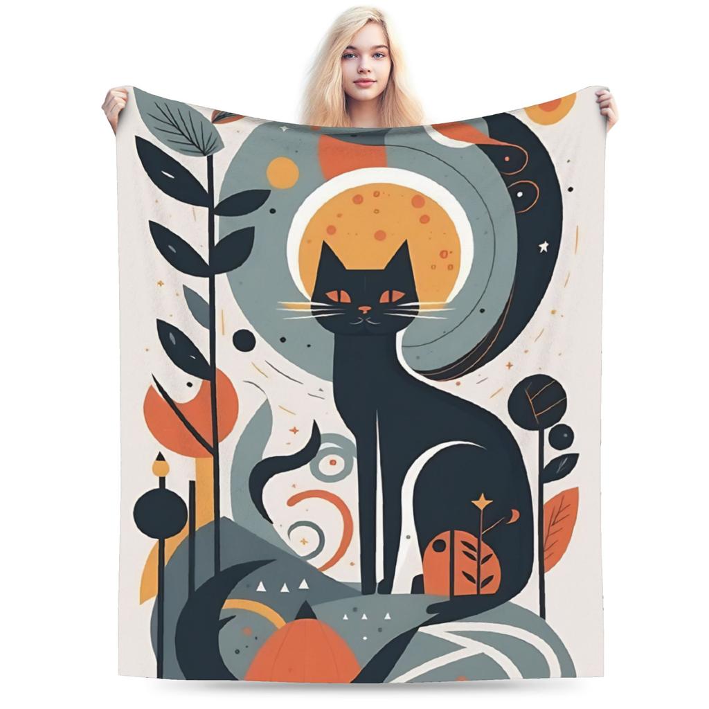 Retro Vintage Art Cute Cats  Blanket Quality Super Soft  Throw Blanket Winter Boy Girl Couch Chair Novelty Bedspread