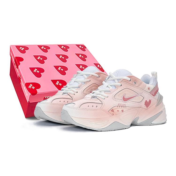 

Nike M2K Tekno Textile, Artificial Leather Low top Chunky Sneakers Women s Pink White AO3108-100(TeamS-S-BOX) 36.5