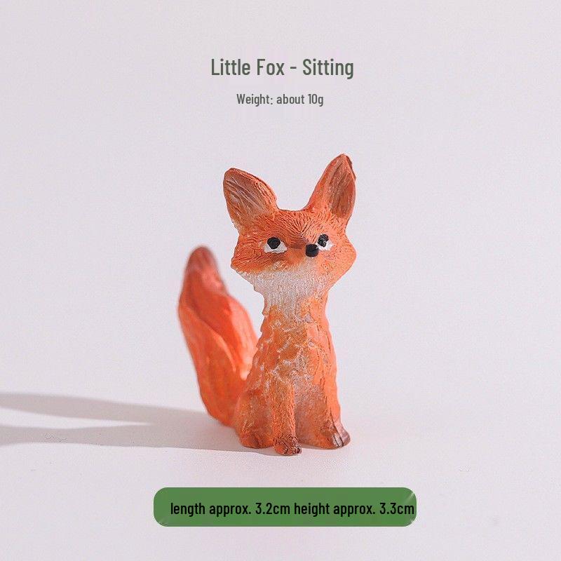 Prince Cute Handmade Fox Mengli Doll Resin Ornament - Birthday Cake or Desktop Decoration