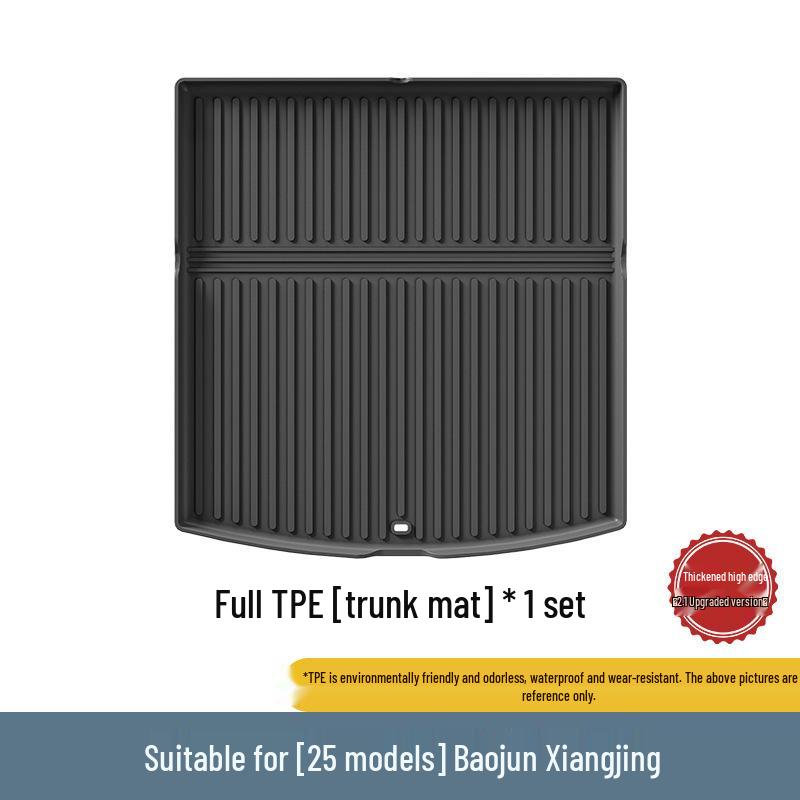 Eco-friendly TPE Trunk Mat for 25 Baojun Xiangjing Cars - Anti-dirty Tail Box Mat