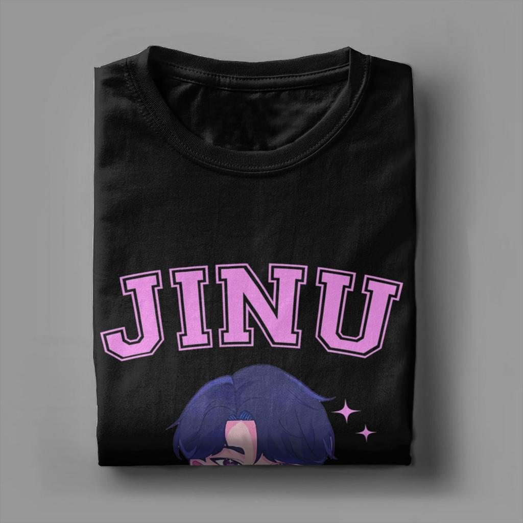 JINU Saja Boys Kpop Demon Hunters T-Shirt Men  Vintage Pure Cotton Tee Shirt O Neck Short Sleeve T Shirt Adult Tops