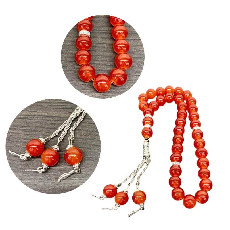 Kristall Gebetsperlen Quasten Handarmband Islamisch 33 Perlen Rosenkranz Armband Religiöser Schmuck Geschenk für Männer Frauen