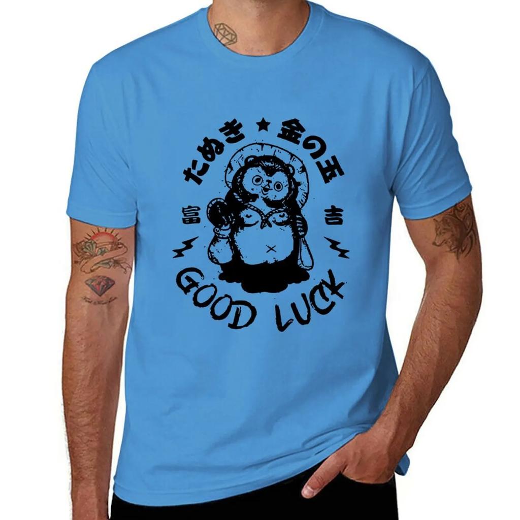 Tanuki T-Shirt Jungen Tierdruck neue Ausgabe Sportfans schlicht Herren Grafik-T-Shirts lustig