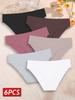 6PCS Women Seamless Panties Ice Silk Ultra Thin Briefs Female Soft Underwear Ladies Low Rise Sexy Lingerie High Elastic Panties