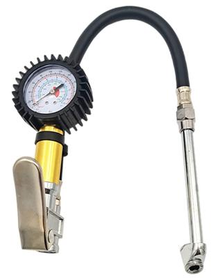 Vertical Air Chuck Gun, Tire Gauge, Tire Pump for Cars, Motorcycles, and MTBs, American Style (Black)