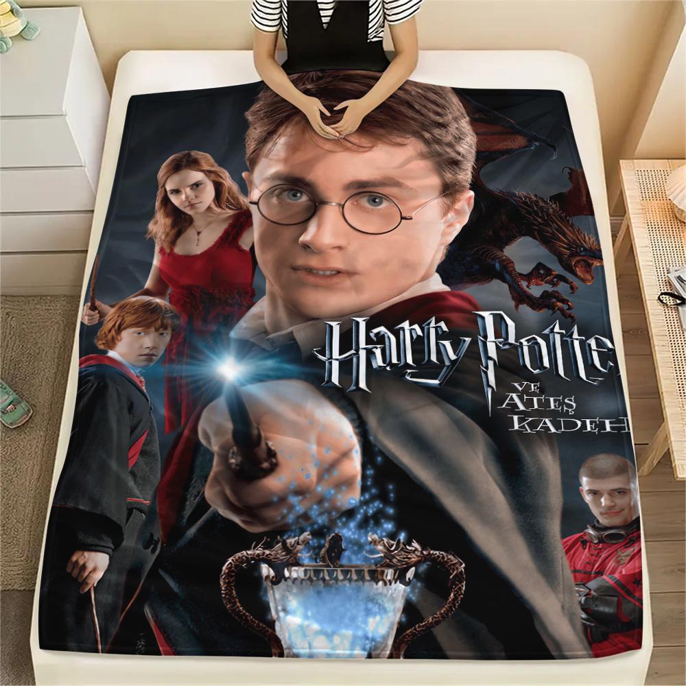 1Pc Saviour Potter Print Flannel Blanket, High Quality Comfortable for All Seasons, Home Decor, Warmth and Comfort, Perfect for Gifts