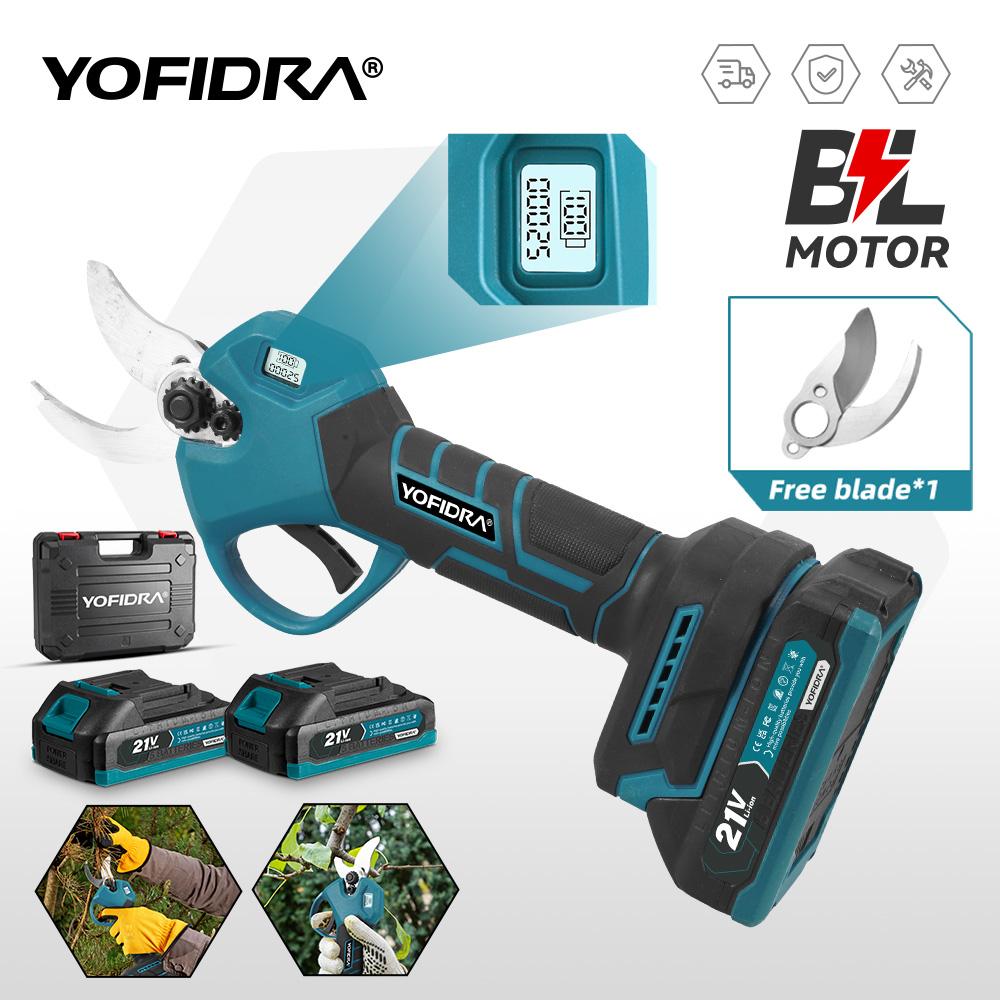 Yofidra 30mm Bürstenlose Elektrische Rebschere 2 Gänge Akku Wiederaufladbar Astschneider Gartengerät Für Makita 21V Akku Stift