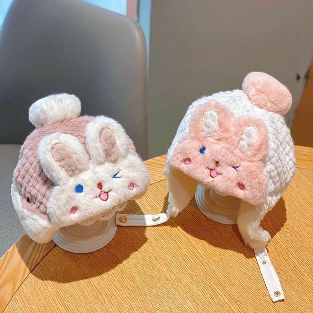 Crochet Earflap Plush Infant Caps Thickened Knit Hats Trendy Lei Feng Hat  for Girls and Boys