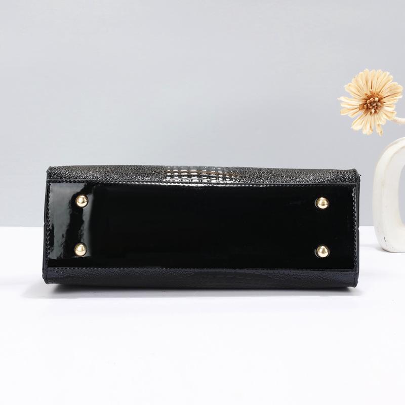 Women's Fashion Luxury Hot-Sale Patent Leather Lizard Pattern Shoulder Crossbody Top Handle Bag