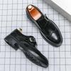 Übergröße Herren Leder Geschnitzte Schnalle Brogue Schuhe - Formelle & Freizeitliche Monk Schuhe