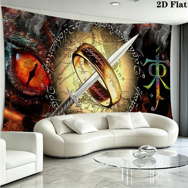 Lord Rings Wall Tapestry Aesthetic Wall Hanging Printed Fabric Blanket Decorative Tapestries for Bedroom Living Room Home Decor