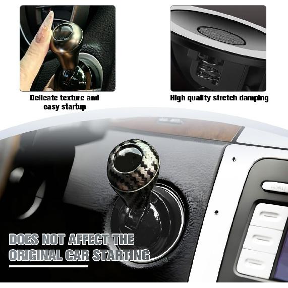 Car Push Start Button Joystick, Carbon Fiber Metal Vehicles Engine Ignition Button Cover Joystick, Automotive Interior Starter Stop Protector Rocker