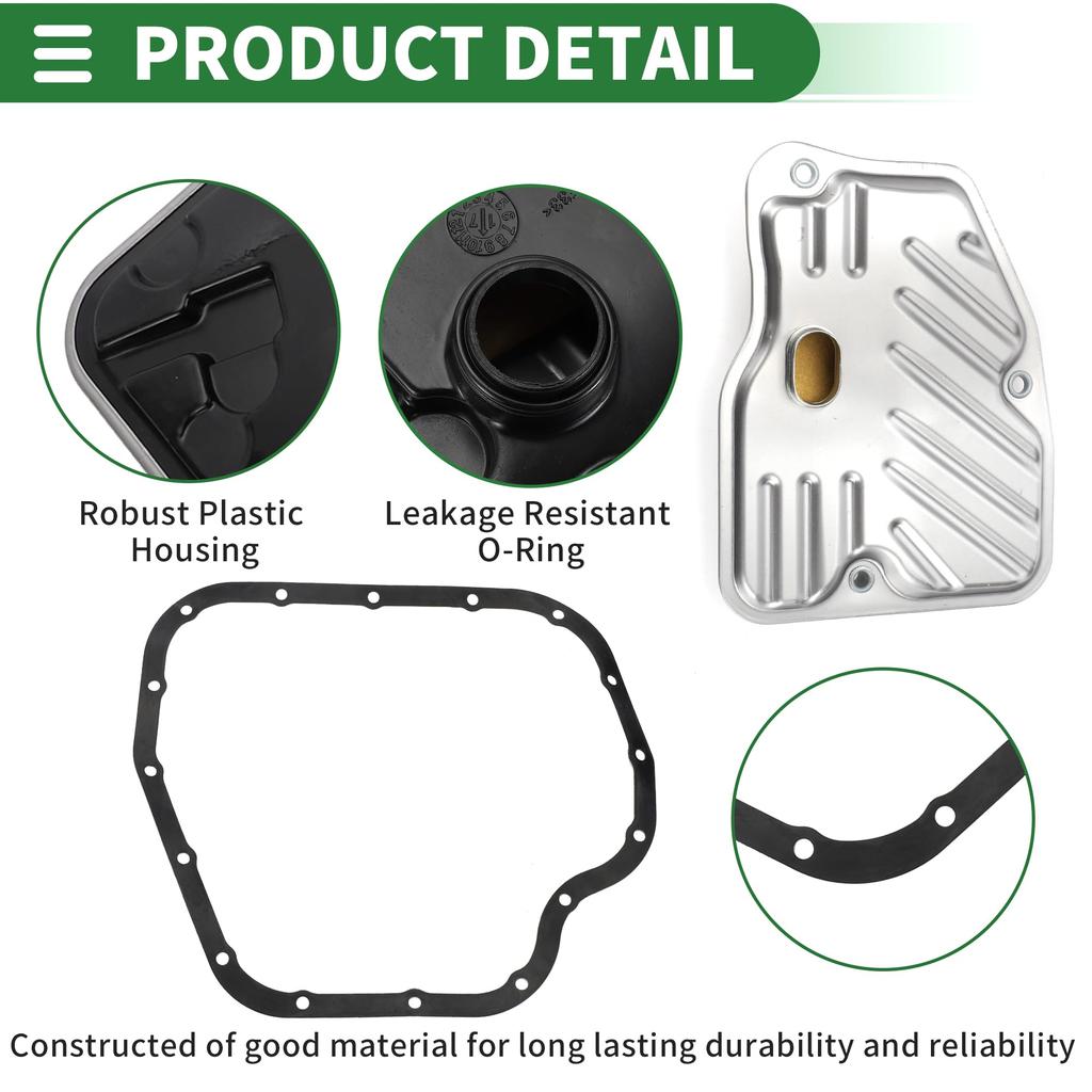 Motoforti Automatic Transmission Oil Filter Kit for Toyota Corolla 2014-2022, Transmission Oil Filter Set with Metal Rubber Gasket, Silver Tone