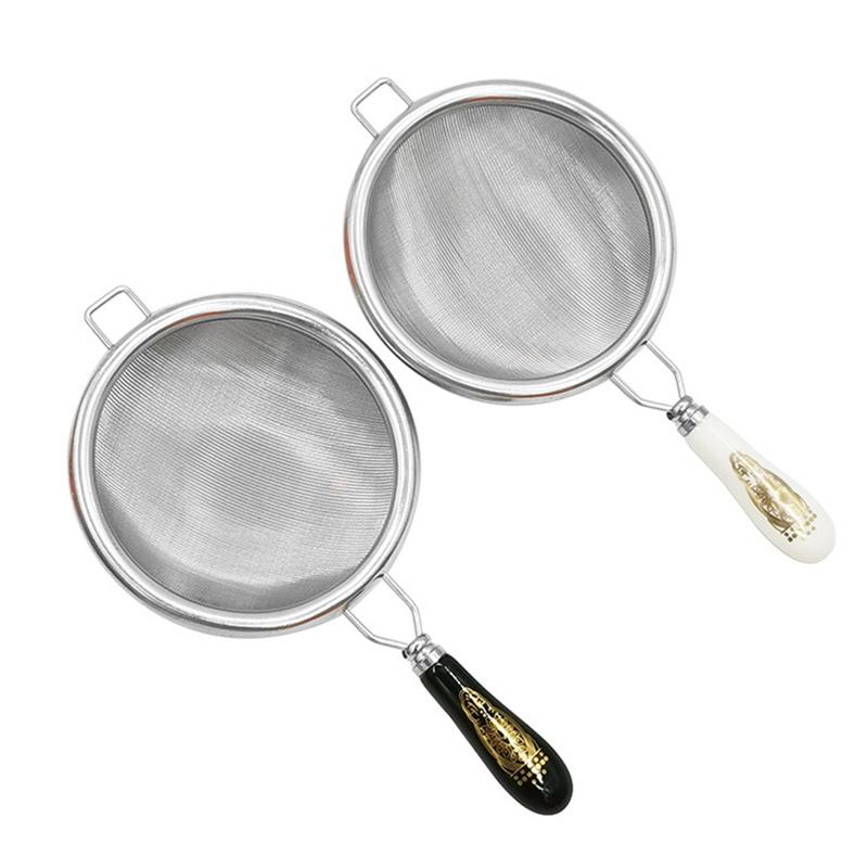 Tea Strainer Mesh Tea Infuser Filter Teapot Strainer with Ceramic Handle Fine Mesh Sieve Spice Strainer Tea Ceremony Accessories