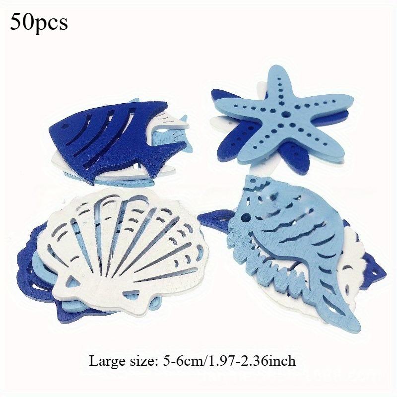 Mediterranean Wooden Craft-Starfish, Seashells&Fish, for Beach Weddings, Coastal Home, Nautical Party, Vintage Ocean Theme Decor