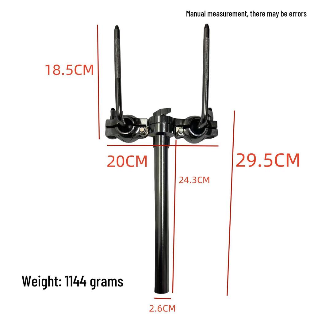 Universal Double Cowbell and Tom Mount with Adjustable Cowbell Suspension and Tom-Tom Stand