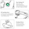 WOSTU 925 Sterling Silver Exquisite Zircon Hollow Four-leaf Clover Open Ring for Women Fine Jewelry Gift