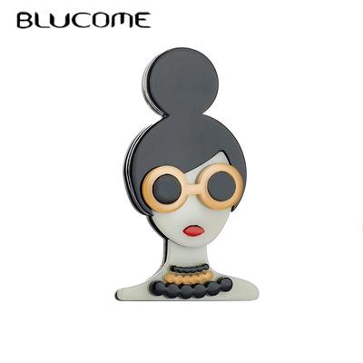 Lady Wear Sunglasses Brooches Women's Stylish Acrylic Material Simple Birthday Gifts Pins Accessory On the Clothes Bag
