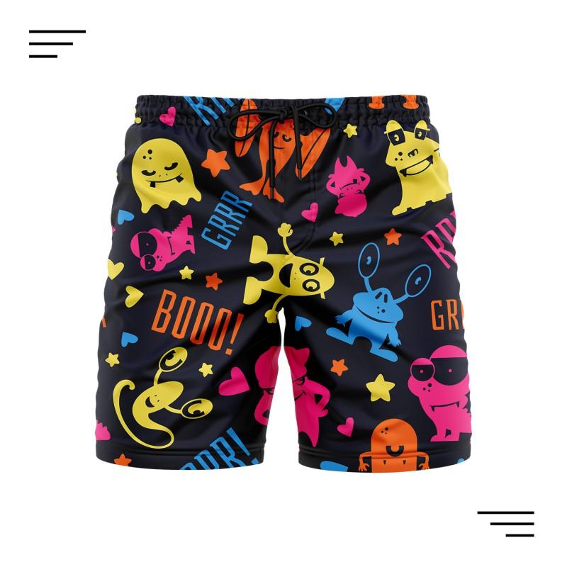 Mens Digital Print Beach Shorts Casual Quick-Dry Lightweight Sportswear Vacation Travel