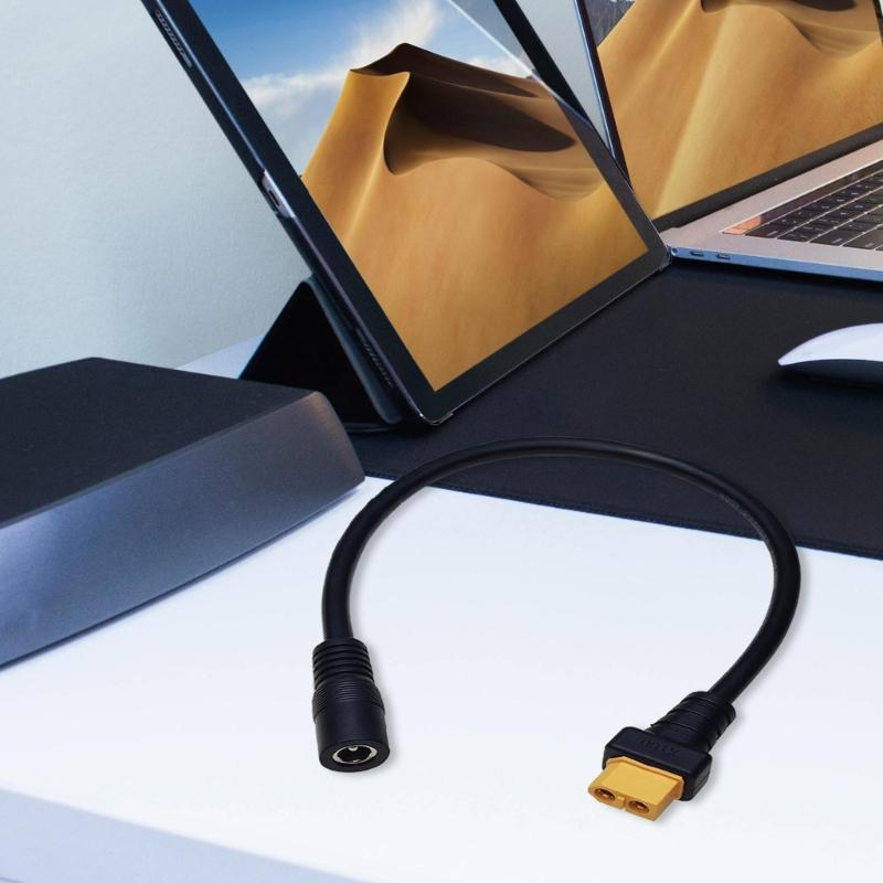 DC5525 Female To XT60 Female Adapter Cable 12AWG for Solar Panel Charging and Outdoor Power Solution 30cm