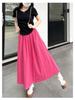 End-of-Season Clearance: 90% Off - Women's Pink Yamamoto High-Waisted A-Line Summer Skirt, Petite Fit (2025 Collection)