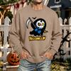 Men's Halloween Printed Long Sleeve T-Shirt Unisex Crewneck Casual Sports Top
