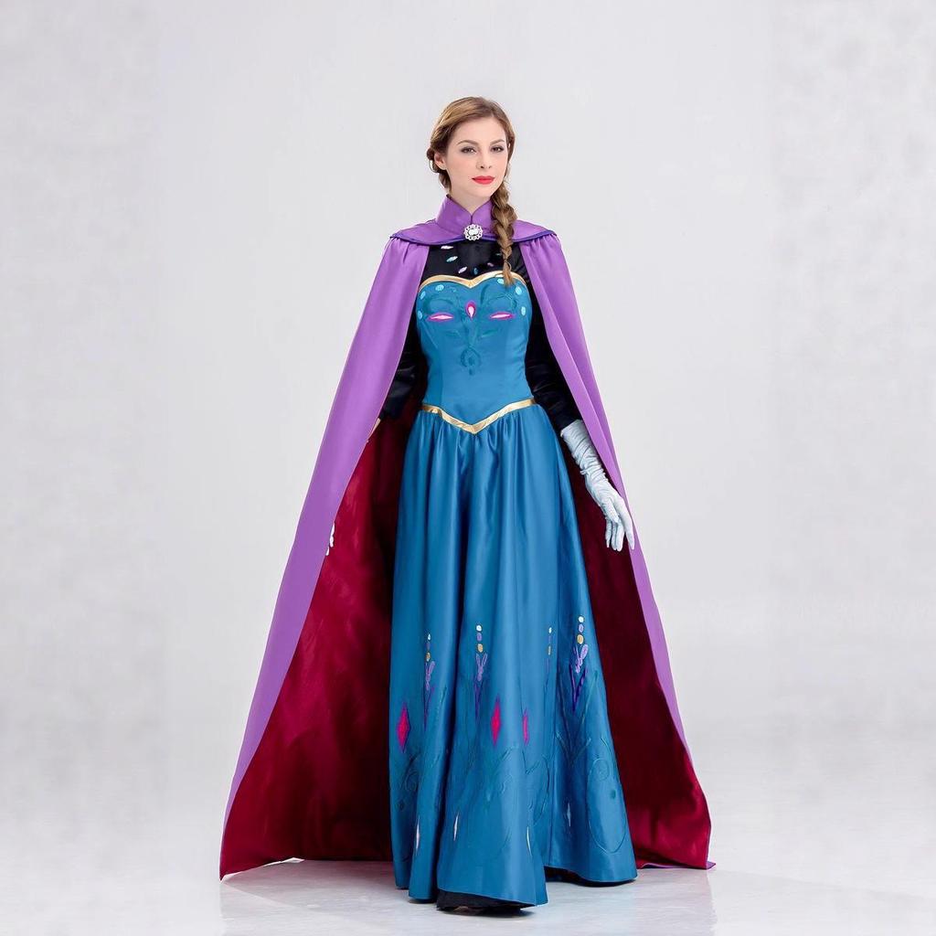 Frozen Anna Princess Adult Costume with Cape for Cosplay