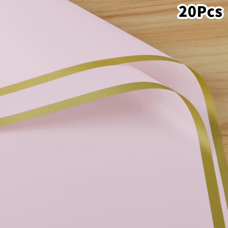 20 Stück Bunte Blumenwickler Goldener Rand DIY Geschenkstrauß Verpackungspapier Blume Wasserdicht Blume Dekoration