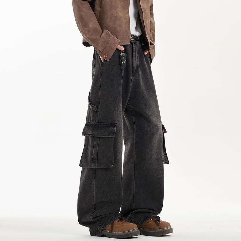 2025 Spring Men Wide Leg Washing Jean Pants Men Trousers Loose Casual Street Fashion Oversized Jeans Fashion Men Denim Pants
