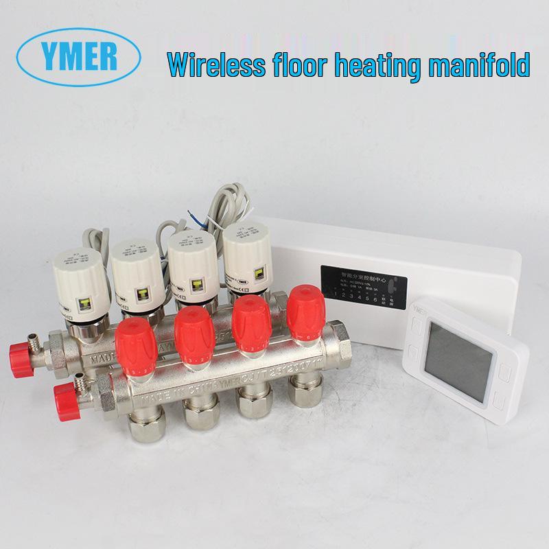 Smart Wireless Thermostat Panel for Electric Underfloor Heating with Five-Way Manifold and Thermostatic Valve