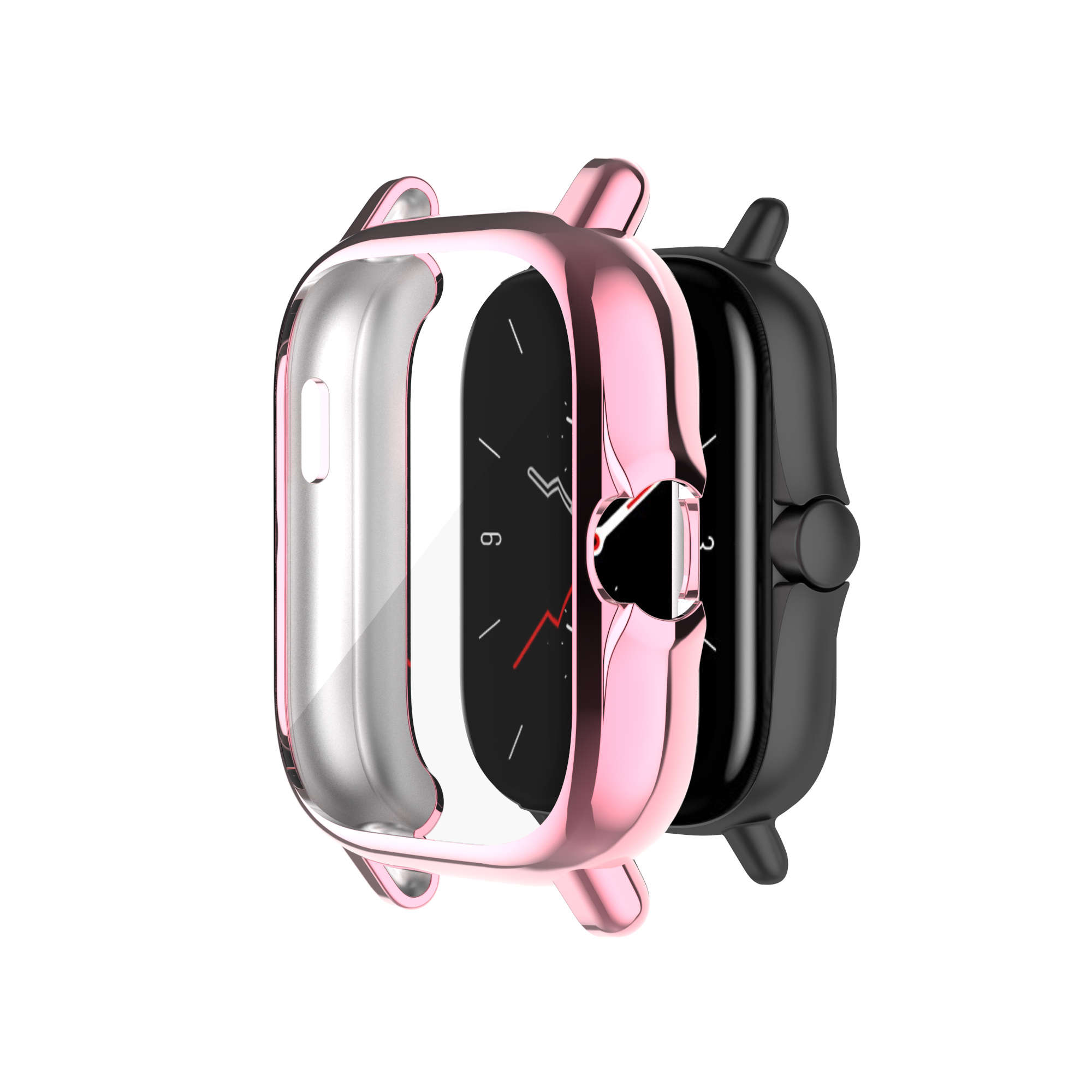 

Повний захисний чохол для смарт-годинника Huami Amazfit GTS 3 2 2e Захист екрана TPU Запасні аксесуари Рамка Корпус Новий Amazfit GTS 2 2e рожевий