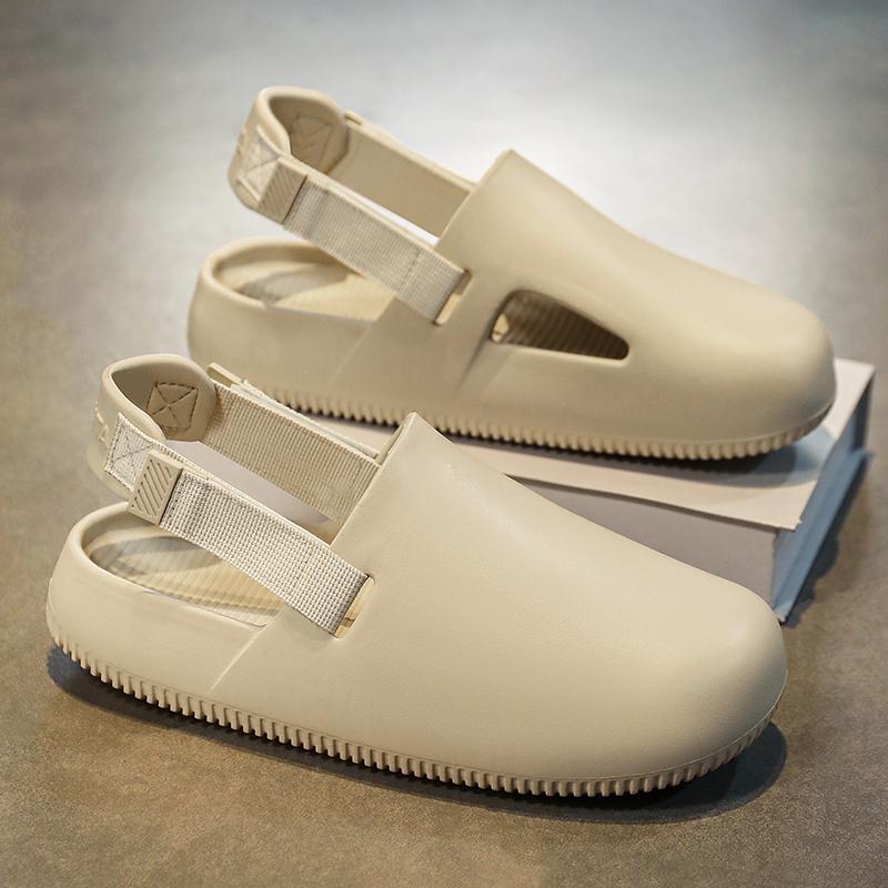 Bekväma Herrtofflor Enkla Casual Runda Tå Slitstarka Mode Klassiska Sommartofflor För Män Utomhus Herrsandaler