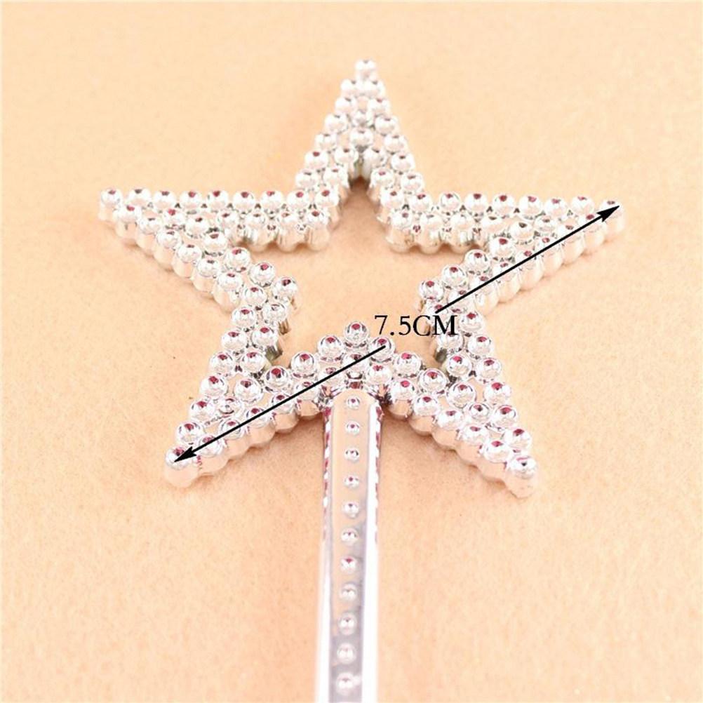 6Pcs Electroplating Pentagram Star Fairy Wand Plastic Magical Play Props for Birthday Party Wands Electroplating Pentagram Wand