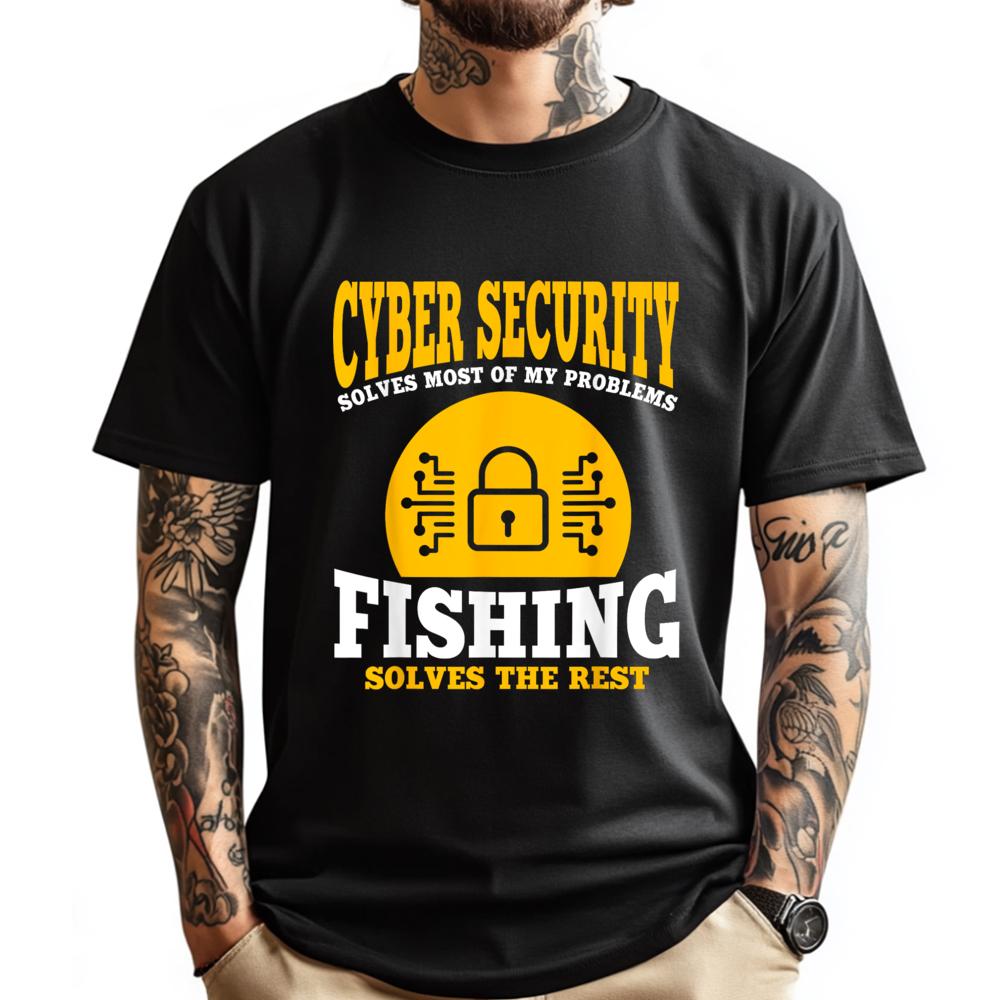 Funny Cyber Security Fisherman Outfit Computer Science Street Wear T Shirt Funny T Shirts Halloween