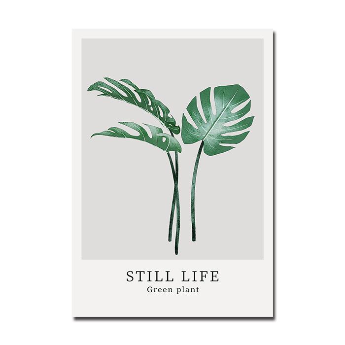 Acuarelă Plant Scandinav Poster Frunze Verde Artă Perete Pânză Pictură Postere nordice și imprimeuri Imagine de perete pentru camera de zi