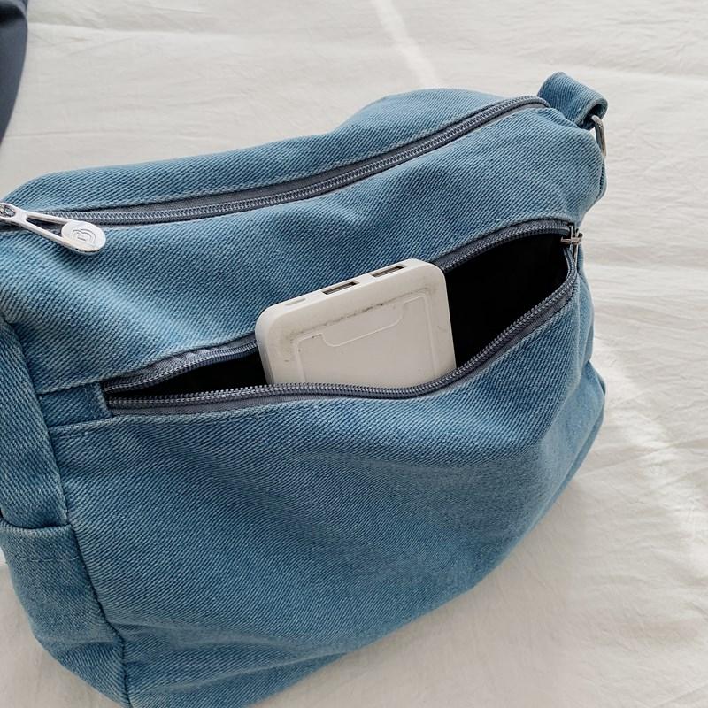 Casual Denim Crossbody Bag Women's Lightweight Commuter Shoulder Bag Fashionable New Style Versatile Korean Design