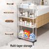 Ultra-Thin Floor-Standing Bathroom Gap Storage Cabinet with Wheels