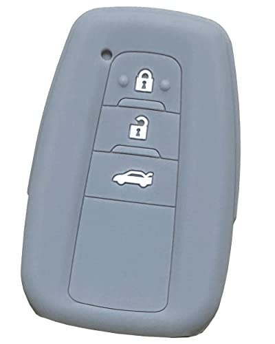 

[ИКТ] Силиконовый чехол для смарт-ключей Toyota, 3 кнопки, серый, для Corolla Cross, RAV4, Crown, Camry, C-HR, Prius 50 series, Land Cruiser Prado 150