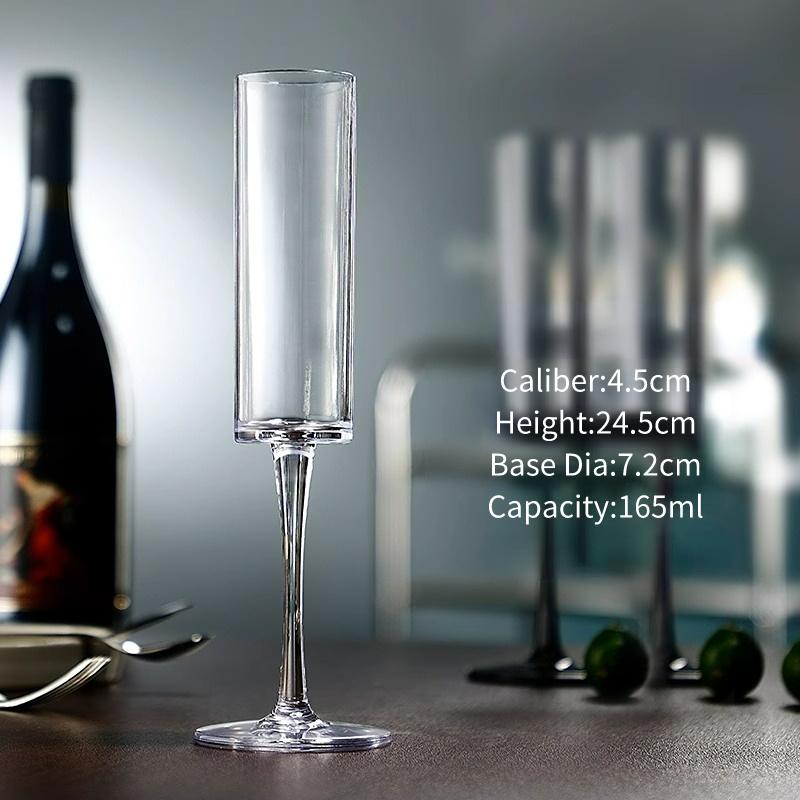 Acrylic Champagne Glasses Cup Straight Wine Glass Plastic Transparent Cocktail Glass Cups Creative Anti-fall Goblet Bar Tools