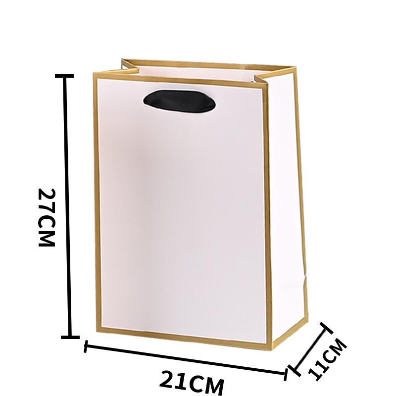 Bolsas Tote com Borda Dourada Sacos de Papel com Alça Artesanato DIY Caixas de Presente para Roupas Sacos com Borda Preta Sacos para Presente de Aniversário, Natal, Casamento e Madrinha