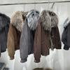 Winter new oversized natural real raccoon fur collar placket jacket women's retro versatile warm down jacket short